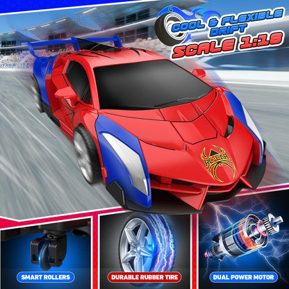 Braxel transforming remote control car for kids, featuring 360° rotation, 2.4GHz control, and 2-in-1 robot vehicle toy.