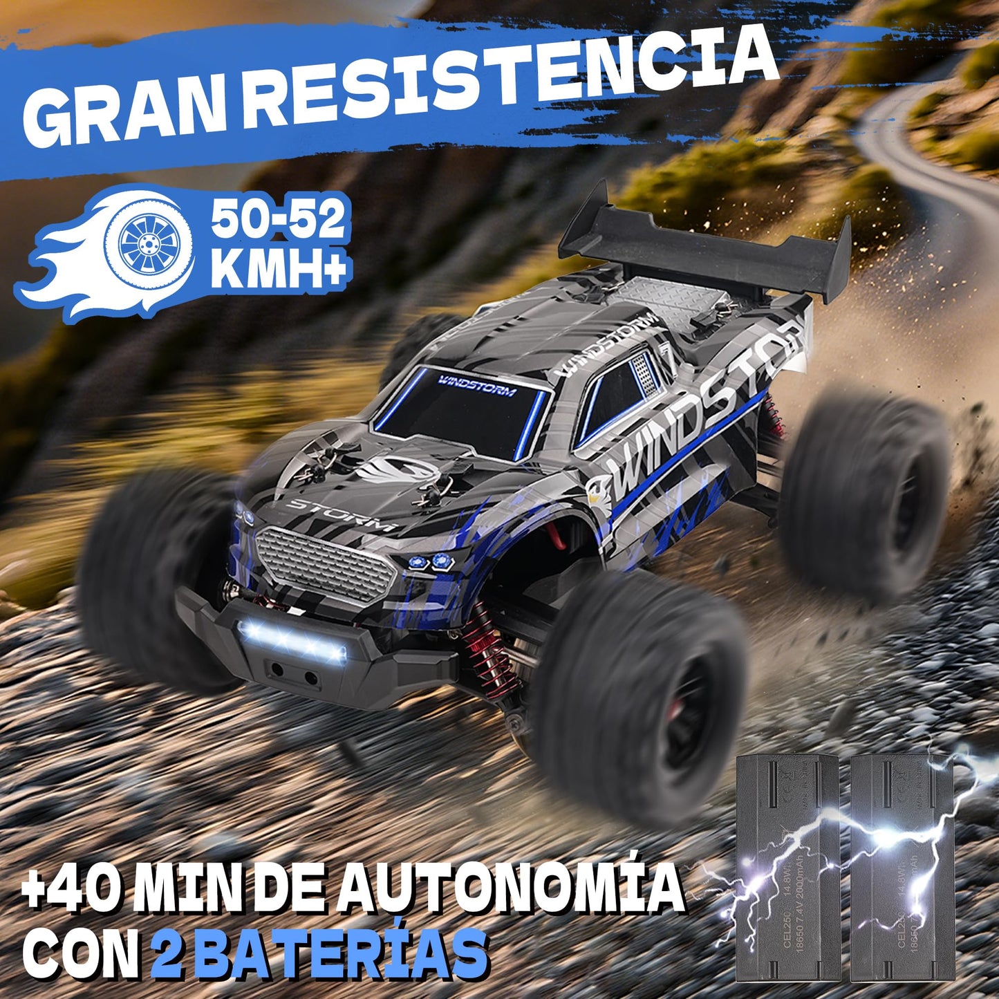 JOYTREKY Brushless Rc Cars - 1:14 Max 50+ Kmh High-Speed 4x4 Remote Control Car 2.4 Ghz Rc Truck Waterproof 16 Lighting Modes All-Terrain Off-Road Vehicle With 2 Rechargeable Batteries - Purple