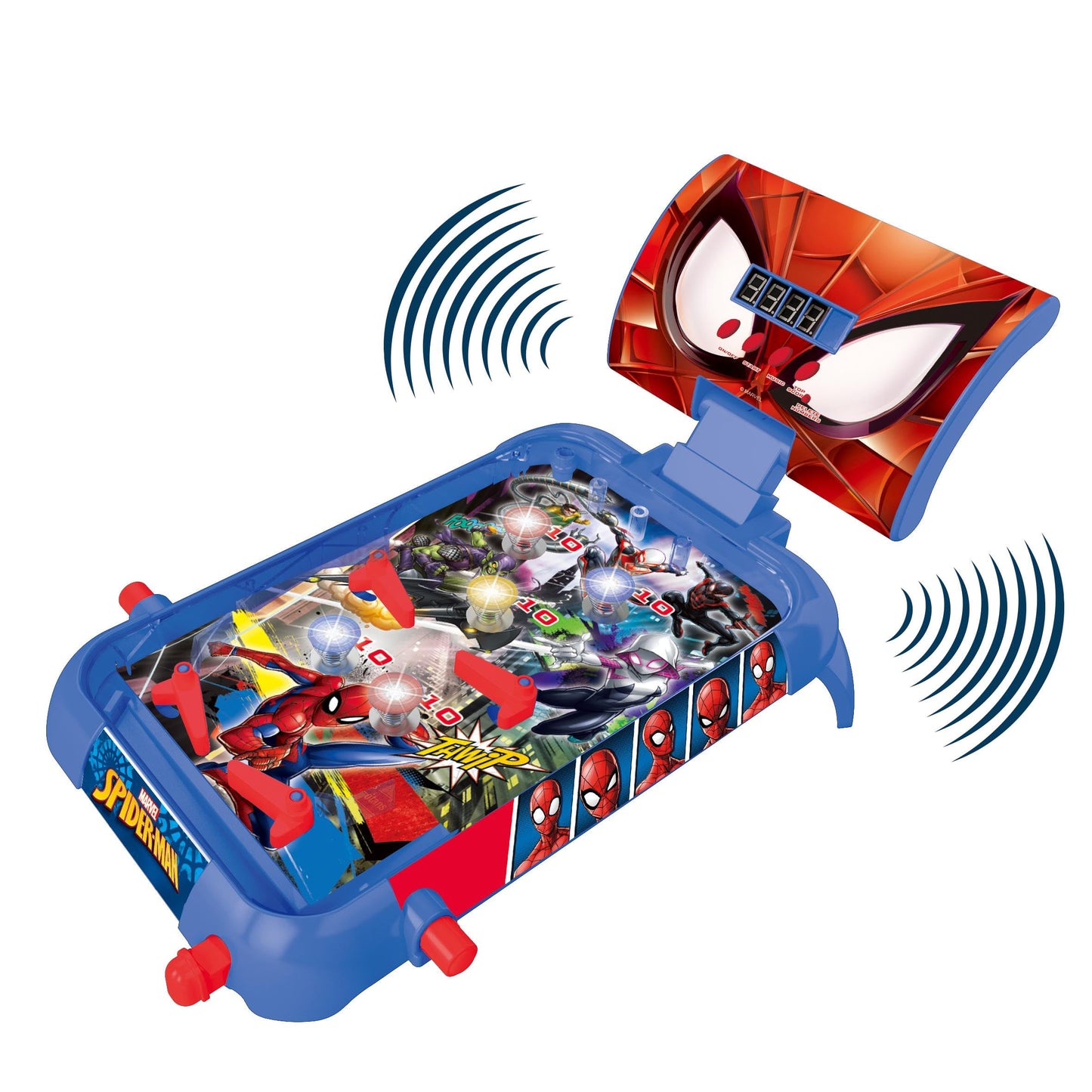 Lexibook, Spider-Man, Electronic table pinball, action and reflex game for children and familiy, LCD screen, light and sound effects, blue / red, JG610SPLXB