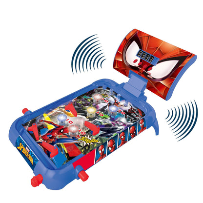 Lexibook, Spider-Man, Electronic table pinball, action and reflex game for children and familiy, LCD screen, light and sound effects, blue / red, JG610SPLXB