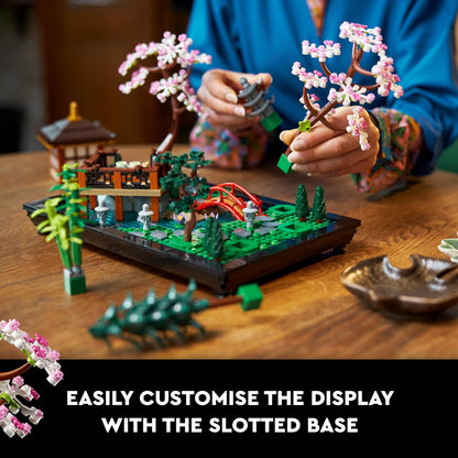 LEGO 10315 Icons Tranquil Garden, Botanical Zen Garden Kit for Adults with Lotus Flowers, Customisable Desk Decoration, Inspired by Japanese Traditions, Mindful Gardening Gift for Women, Men