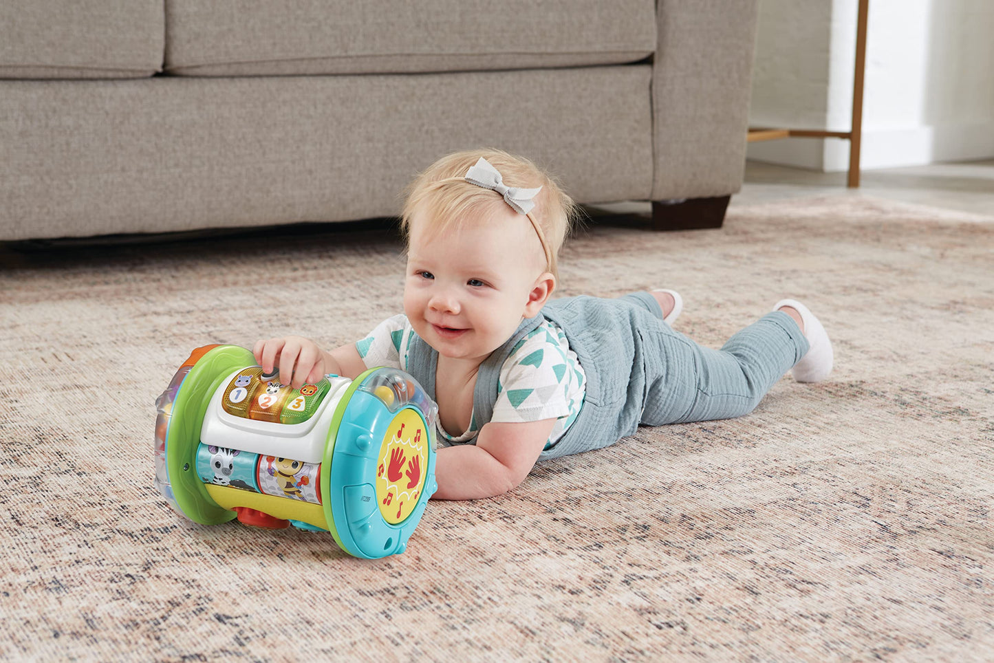 VTech Baby Explore & Discover Roller, Interactive Baby Toy with Gears, Rollers, Beads, Lights & Music, Roll & Push Gift for Infants 6, 9, 12 months +, English version