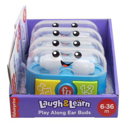 Fisher-Price Laugh & Learn baby toy with play along ear buds, music, lights, and multilingual features for ages 6+ months