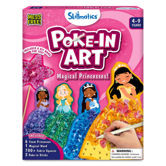 Skillmatics Poke-in Art - Magical Princesses, Mess-Free Fun for Kids, DIY Sewing Craft Kits, Creative Activity, Easter Gifts for Girls & Boys Ages 4, 5, 6, 7, 8, 9