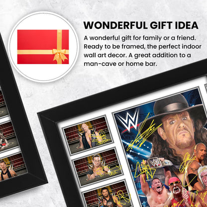 WWE Wrestling Print - Limited Edition Autograph Fan Gift – Collectible Memorabilia Merchandise (Unframed A4 (30x21cm))