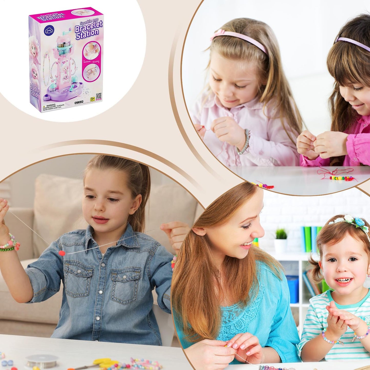 Penlimly Bracelet Maker - Bead Jewelry Making Kit,Machine Jewelry Toy Handmade Crafts for Kids Girl 3 Years Old + Birthday Teen Christmas Stocking Stuffers Children