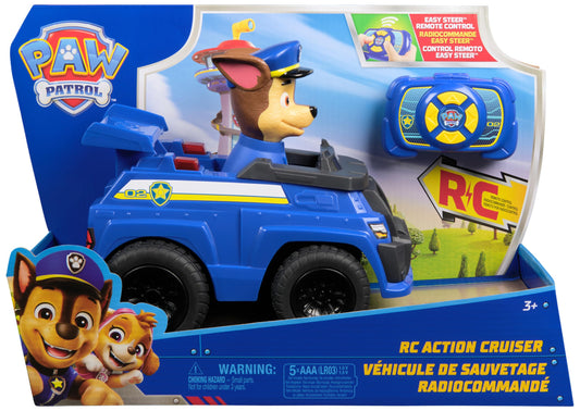 Paw Patrol Chase RC Action Cruiser, Remote Control Car with LED Lights and Easy-Steer Controller, Pretend Play Kids Toys for Boys and Girls Ages 3 and Up