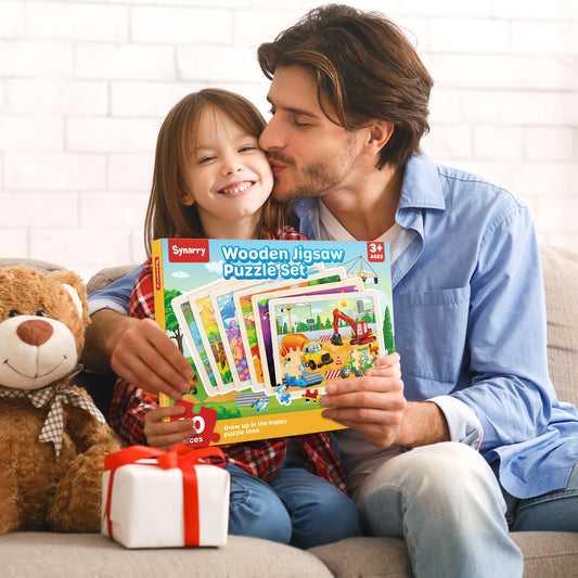 SYNARRY Wooden Jigsaw Puzzles for Kids 3 4 5 6 7 8 Year Olds, 6 Packs 60 Piece Children’s Jigsaw Puzzles Age 4-8 Boys Girls
