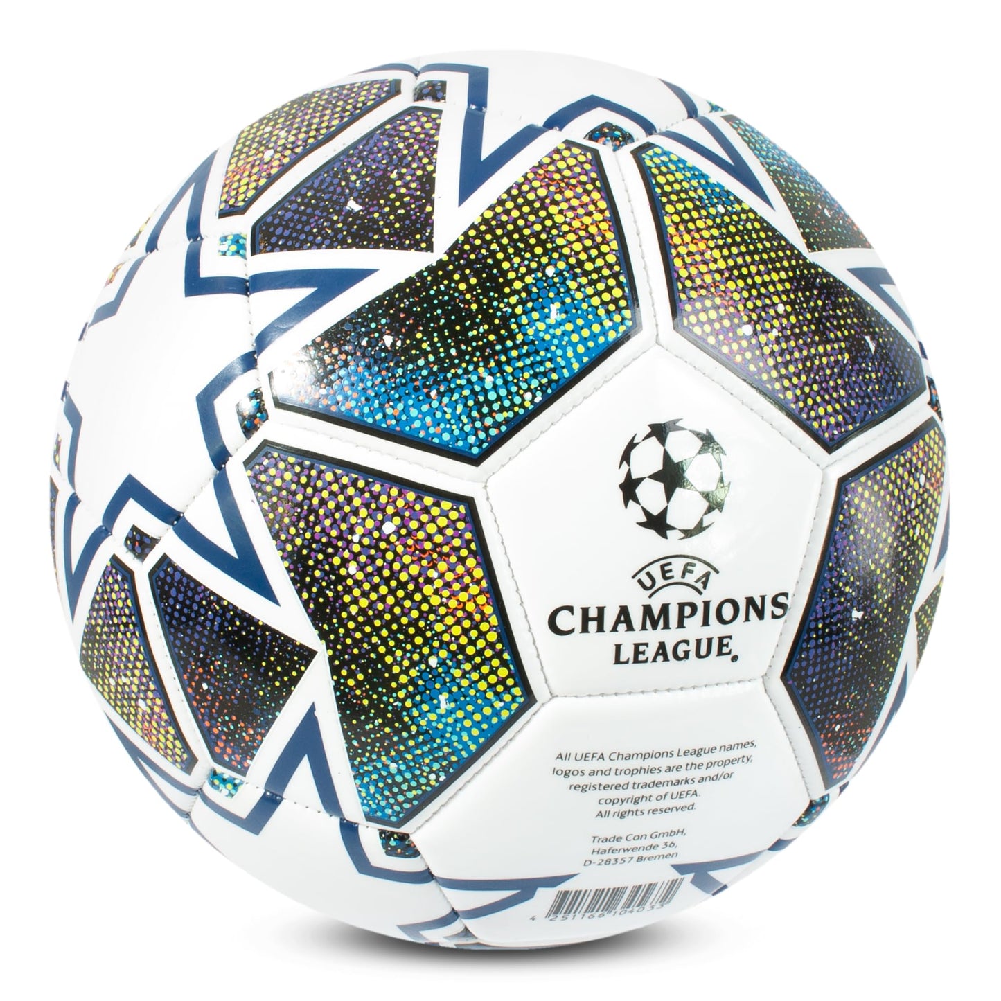 Hy-Pro UEFA Champions League Football, Size 5, Officially Licensed, Training, Match, Merchandise, Collectible For Kids and Adults, Great Football Gift Idea, White/Blue/Green
