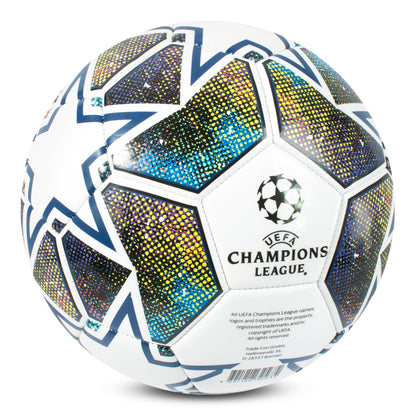 Hy-Pro UEFA Champions League Football, Size 5, Officially Licensed, Training, Match, Merchandise, Collectible For Kids and Adults, Great Football Gift Idea, White/Blue/Green