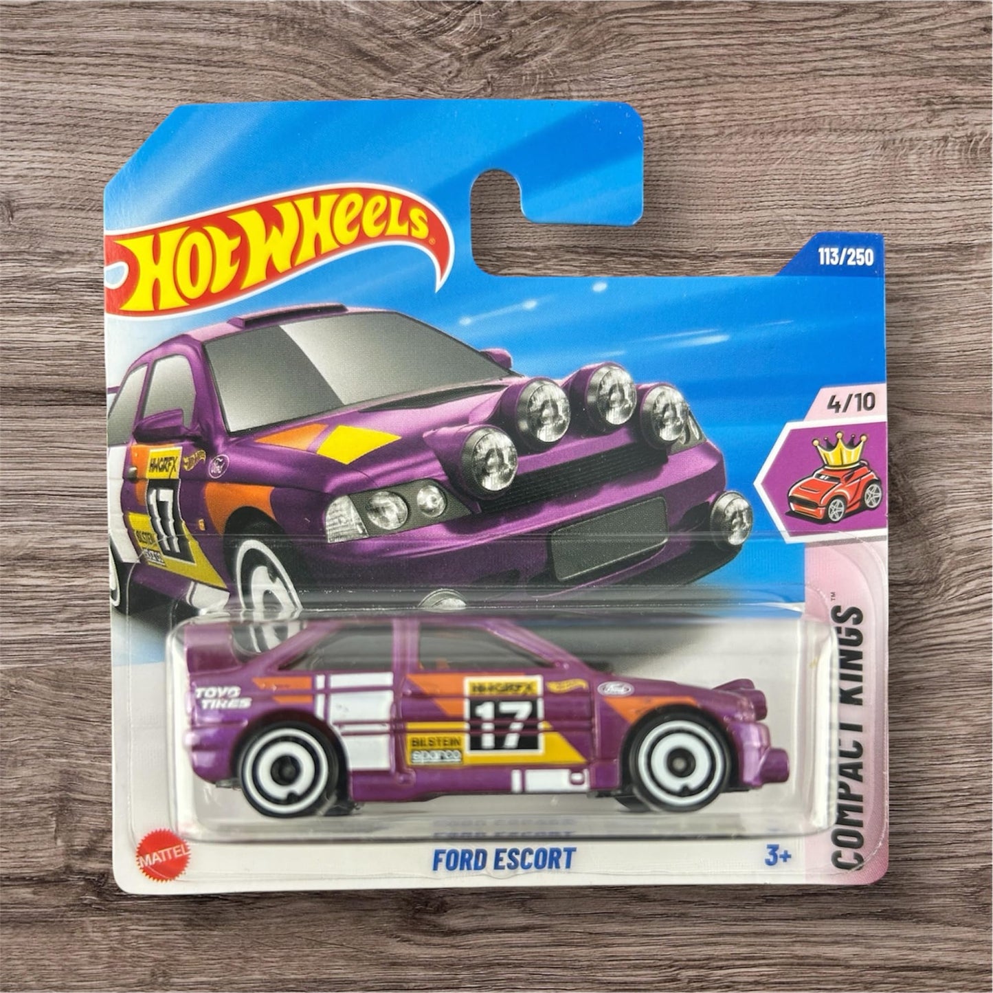 Hot Wheels Ford Escort, Purple Racing Car #17, Compact Kings Series, 113/250 JBB99