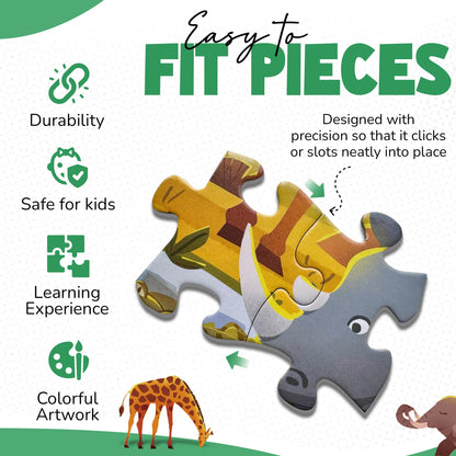 Safari Puzzle for Kids Ages 3–8 – 60-Piece Montessori Floor Puzzle for Boys & Girls | Travel Toy, Toddler Learning Game & Gift for 3 4 5 Year Olds | Migratory Wonders Jigsaw