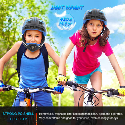 Lixada Kids Full Face Helmet Detachable Full Face Kids Bike Helmet Children Sports Safety Helmet for Cycling Skateboarding Roller Skating