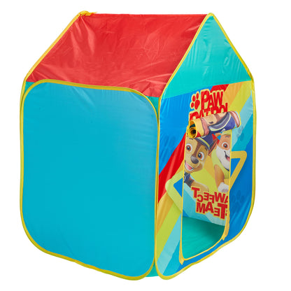 Official Paw Patrol Pop Up Tent Kids Play Tent, Indoors and Outdoor Use Wendy House with Marshall, Chase, Rubble and Skye, 102cm x 72cm x 72cm