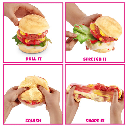 Slime Mart small burger basket toy with soft slime for kids, perfect for arts and crafts, burger-making, and creative slime play.