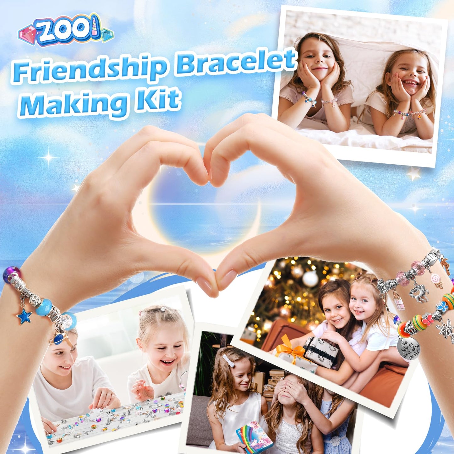 ZOOI Bracelet Making Kit, Jewellery Making Kit for Girls Gifts for 5-13 Year Old Girl Toys Arts and Crafts Kits for Kids, Stocking Fillers Kids, Gifts for Teenage Girls Birthday Presents