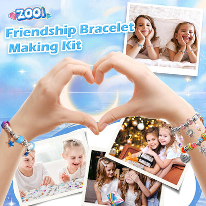 ZOOI Bracelet Making Kit, Jewellery Making Kit for Girls Gifts for 5-13 Year Old Girl Toys Arts and Crafts Kits for Kids, Stocking Fillers Kids, Gifts for Teenage Girls Birthday Presents