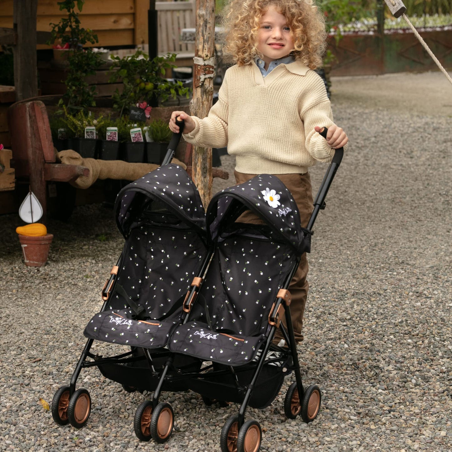 Daisy Chain Zipp Twin Max Dolls Pushchair – Adjustable handles from 76-82cm. For ages 4,5,6,7,8 or 9 years. (Limited Edition Twilight)