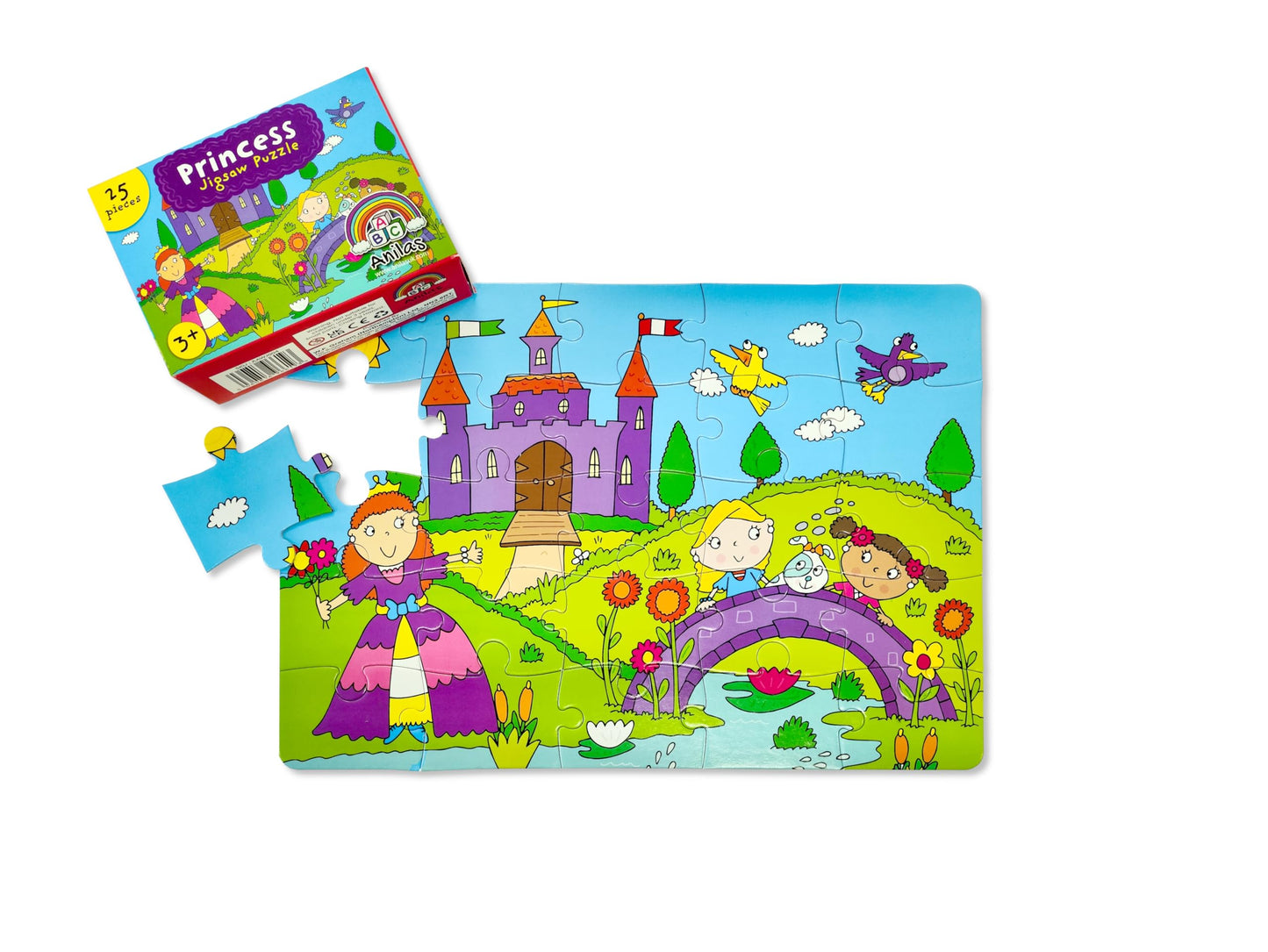 Children's jigsaw puzzle set by Anila's featuring 6 designs with 25 pieces each, suitable for ages 3-8, 35x25 cm.