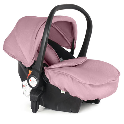 For Your Little One Cruise 3-in-1 Travel System with i-Size Car Seat, Stroller with Carrycot, 13kg Pram, Height Adjustable Handle, Pram, Newborn 0-4 Years Free Raincover and Cupholder (Blush Rose)