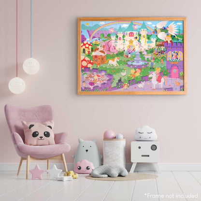 BONNYCO Giant Floor Puzzle of Fantasy Castle with 48 Large Pieces. Jigsaw Puzzles for Kids 36.2 x 24.4 in, Gifts for Girls and Boys, Educational Toys Ages 2-8