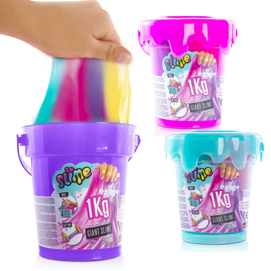 Colorful Canal Toys So Slime SSC 122U giant bucket containing 1kg of slime with 250g random colors, stretchy and fun for kids.