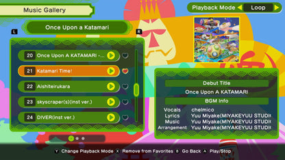 PlayStation 5 game case for Once Upon a Katamari by Bandai Namco, featuring colorful cover art with characters and game title.
