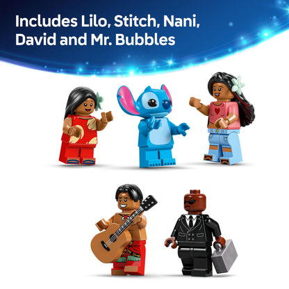 LEGO | Disney Lilo and Stitch Beach House Building Toy with 6 Rooms, Rooftop Observatory, a Spaceship and 5 Minifigures - Birthday Gift for 9+ Year Old Girls, Boys & Fans - 43268