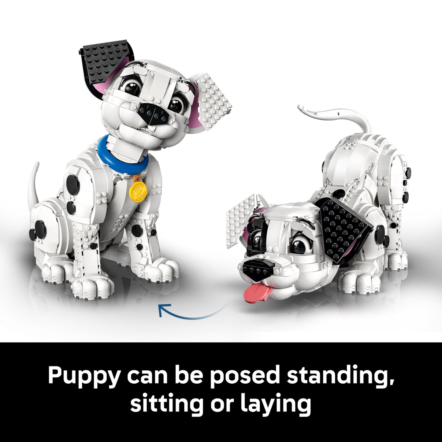 LEGO | Disney 101 Dalmatians Puppy Figure - Customisable Building Set for Adults - Transforms Into 1 of 6 Cute Dogs with a Rotating Head and Tail - DIY Home Decor - Gift Idea for Fans - 43269