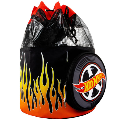 Hot Wheels Boys Swim Bag, Boys Swimming Bag For Summer, Drawstring Bags For Children, Official Merchandise, One Size Black