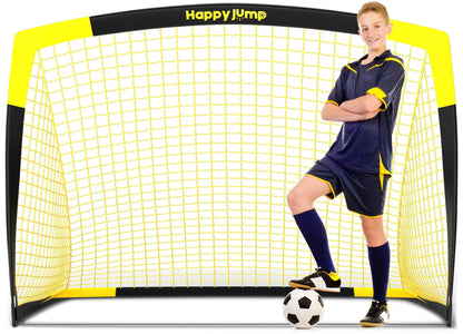 Happy Jump Portable Pop Up Football Goals | Weatherproof Football Nets – 5x3.6FT Single Pack for Garden & Outdoor Training