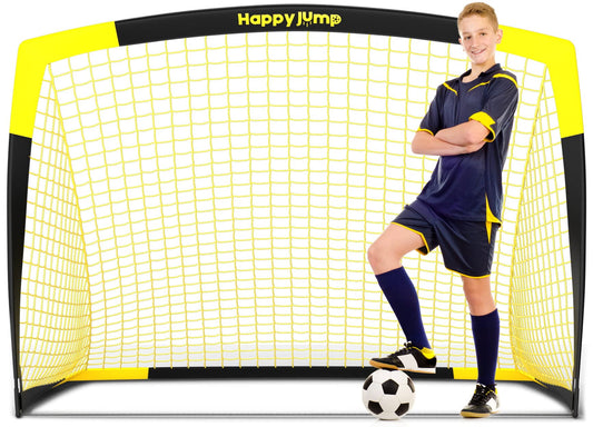 Happy Jump Portable Pop Up Football Goals | Weatherproof Football Nets – 5x3.6FT Single Pack for Garden & Outdoor Training