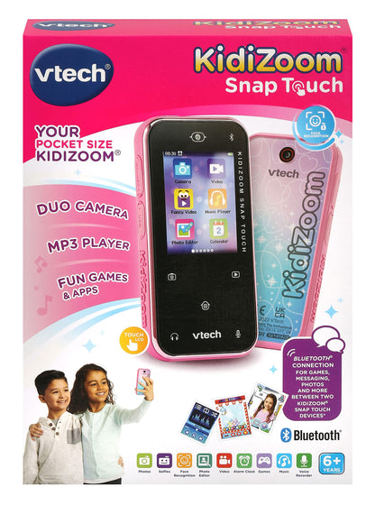 VTech KidiZoom Snap Touch Pink, Device for Kids with 5MP Camera,Take Photos, Selfies & Videos, Includes MP3 Player, Filters, Bluetooth & More, 6, 7+ Years, English Version,17 x 120 x 60 millimeters