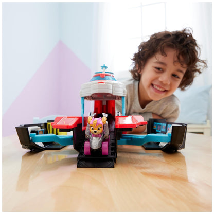 PAW PATROL: The Mighty Movie Film, Pup Squad Mini Marine Headquarters Playset with Skye Toy Car and Chase Toy Figure, Toy Suitable for Children from 3 Years