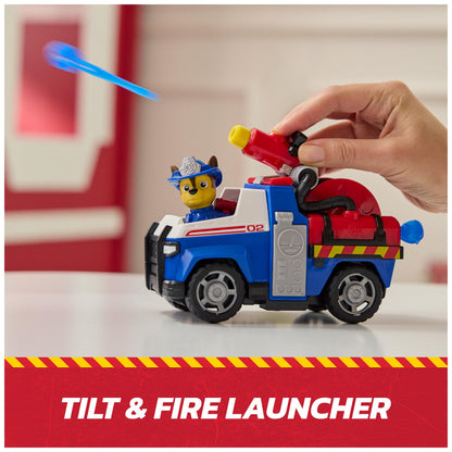 Paw Patrol Fire Rescue: Chase Rescue Fire Cruiser with Action Figure, Projectile Launcher, and Toy Truck, Kids Toys for Boys and Girls Ages 3 and Up