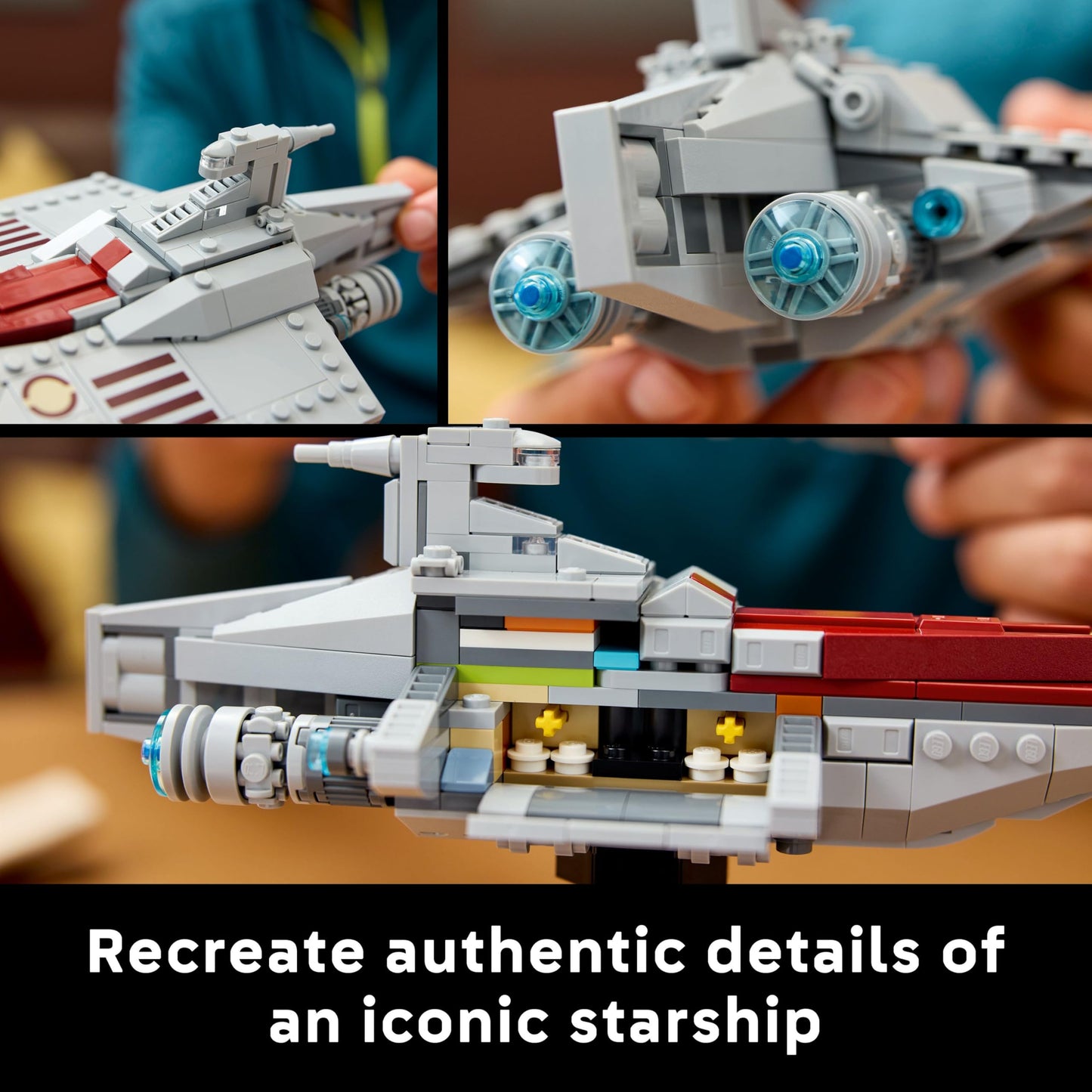 LEGO Star Wars 75404 Acclamator-Class Assault Ship, Collectible Starship Model Building Set with a Display Stand, Birthday Gift Idea for Teenage & Adult Fans of Attack of The Clones