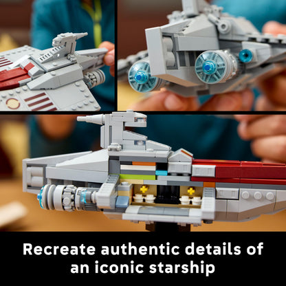 LEGO Star Wars 75404 Acclamator-Class Assault Ship, Collectible Starship Model Building Set with a Display Stand, Birthday Gift Idea for Teenage & Adult Fans of Attack of The Clones