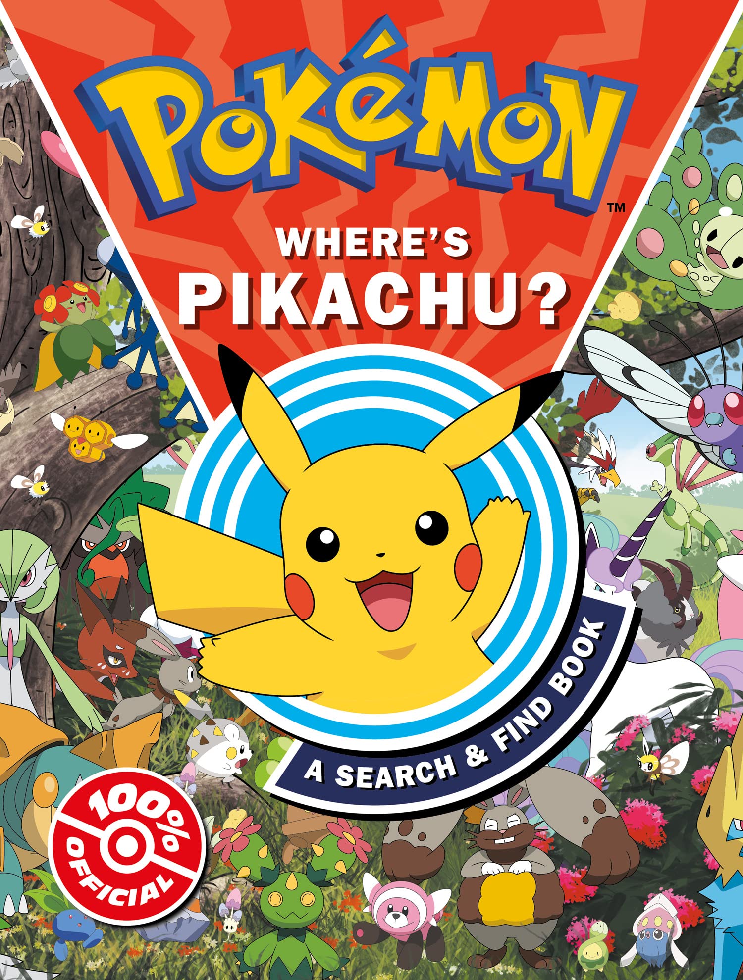 Pokémon Where's Pikachu? search and find book cover featuring Pikachu and vibrant illustrations by Farshore.