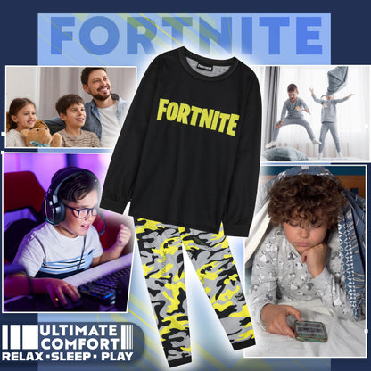 Get Trend Fortnite Boys Pyjamas Set, Long PJs for Kids & Teenagers, Cosy Loungewear Soft Nightwear, Gamer Gifts for Boys (9-10 Years, Yellow Fortnite)