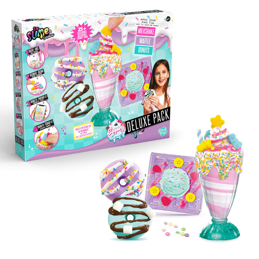 Canal Toys So Slime Sensations Sugary Crush deluxe slime kit with dessert slime, milkshake, waffles, donuts, and 25+ accessories for kids.