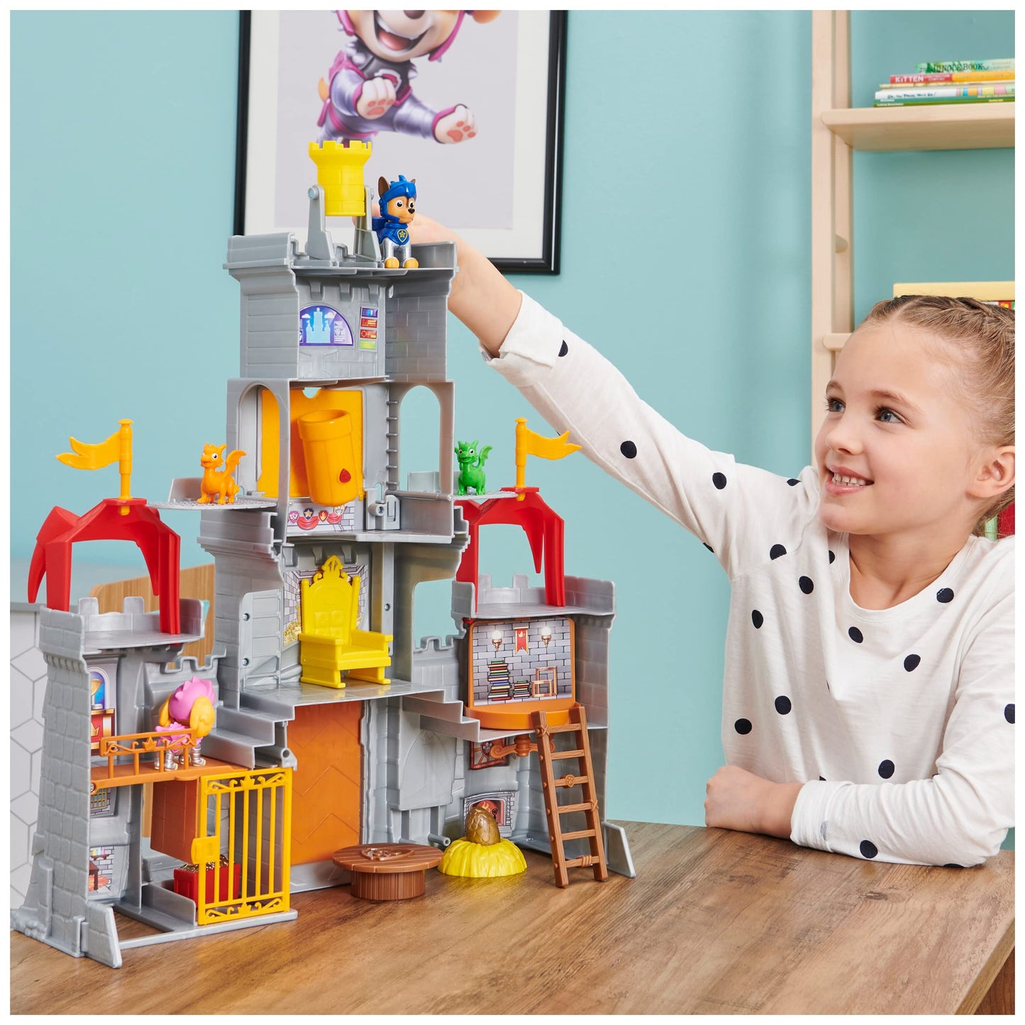 Paw Patrol, Rescue Knights Castle HQ Transforming 11-Piece Playset with Chase and Mini Dragon Draco Action Figures, Kids’ Toys for Ages 3 and up