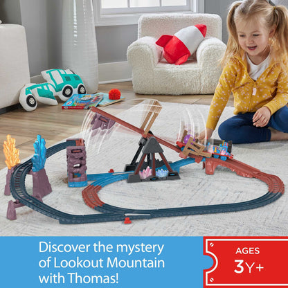 Thomas & Friends Motorized Toy Train Set Crystal Caves Adventure with Thomas, Tipping Bridge & 8 Ft of Track for Preschool Kids Ages 3+ Years, HMC28