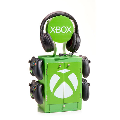 Numskull Xbox Series X gaming accessory storage stand holding 10 games, 4 controllers, headset, and accessories in a compact organizer.