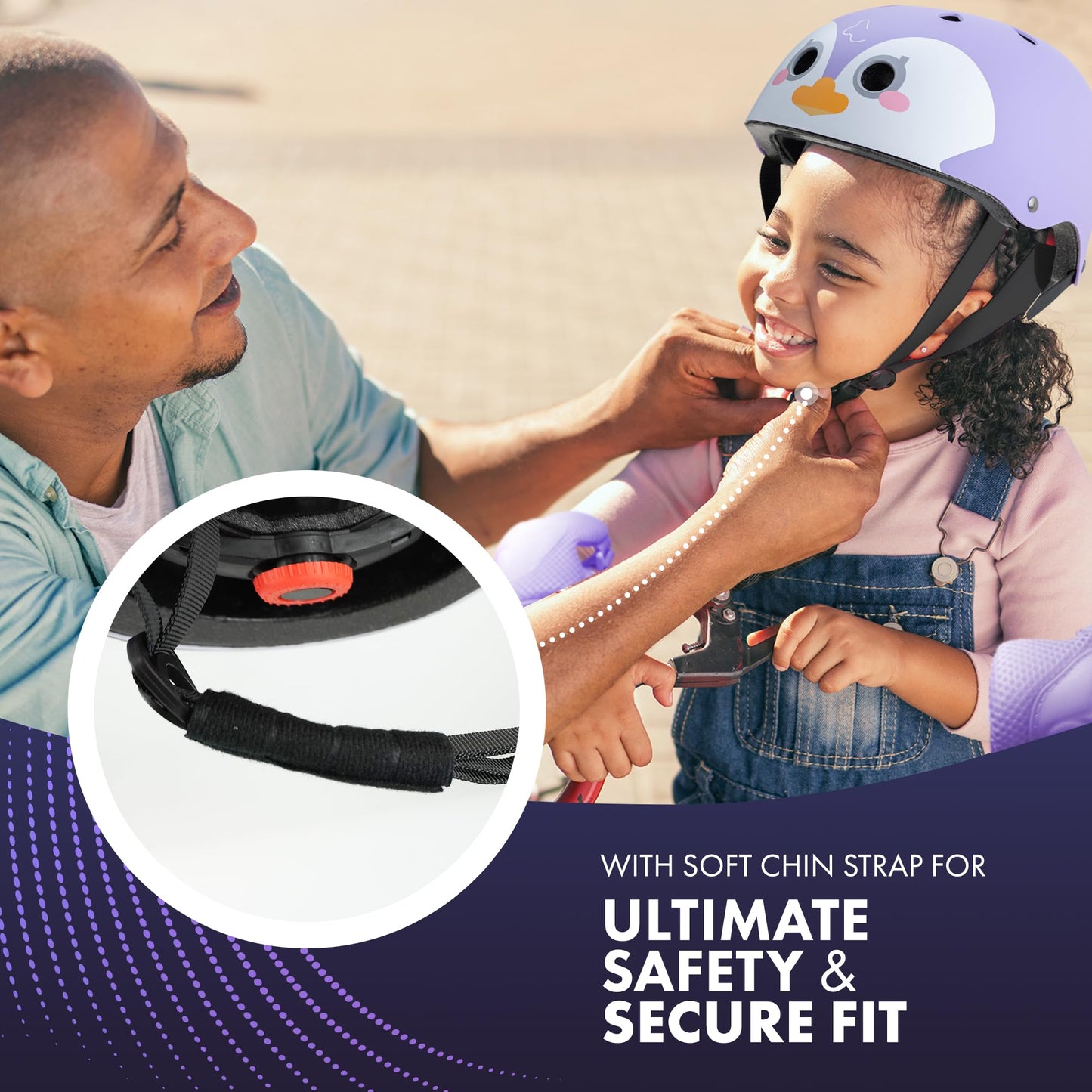 KAYMAN Kids Bike Helmet age 3 to 12, Adjustable Safety Gear for Boys and Girls, Suited to Scooter, Cycling, Skateboard & Roller Skating - Protection for Boys & Girls (Penguin)
