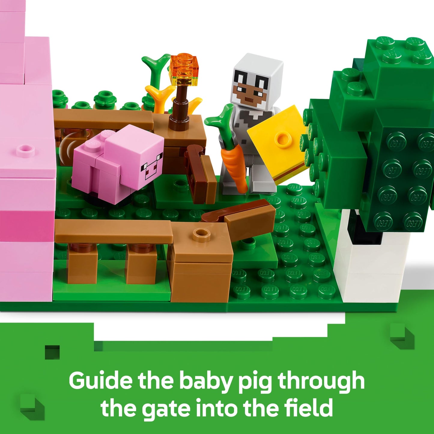 LEGO Minecraft The Baby Pig House Toy - Building Set incl. a Hero Figure, Mobs, a Farm & Forest Biome - Gaming Gift for 7+ Year Old Girls & Boys - 21268