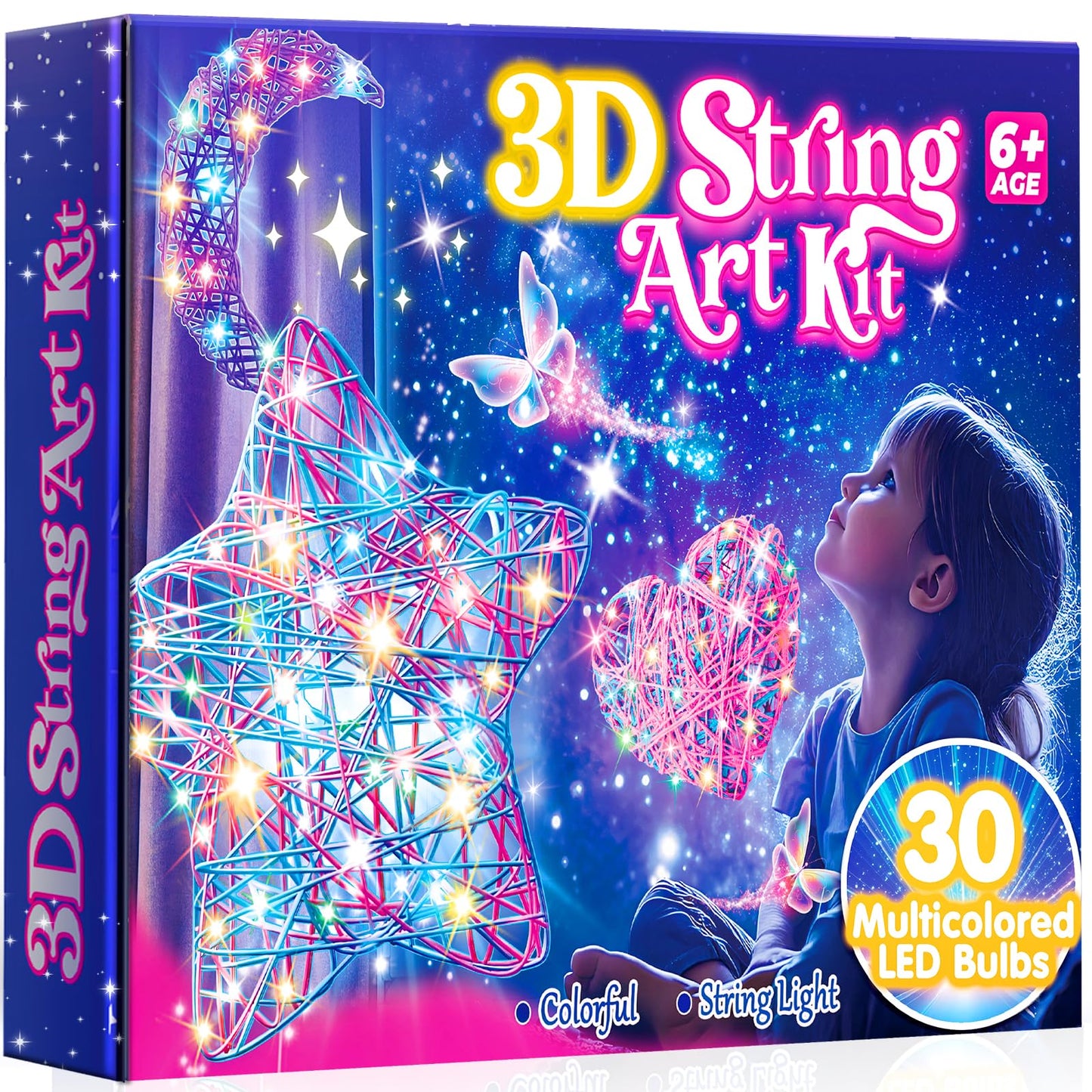 Hapikids Craft Kits for Kids, 3D String Art Kit Arts and Crafts for Kids Toy Age 9 10 11 Year Old Girls Birthday Presents for 6 7 8 9 Year Olds Boys Toy Age 8 9 10 Christmas Xmas Gifts DIY Girl