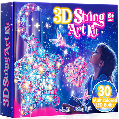 Hapikids Craft Kits for Kids, 3D String Art Kit Arts and Crafts for Kids Toy Age 9 10 11 Year Old Girls Birthday Presents for 6 7 8 9 Year Olds Boys Toy Age 8 9 10 Christmas Xmas Gifts DIY Girl