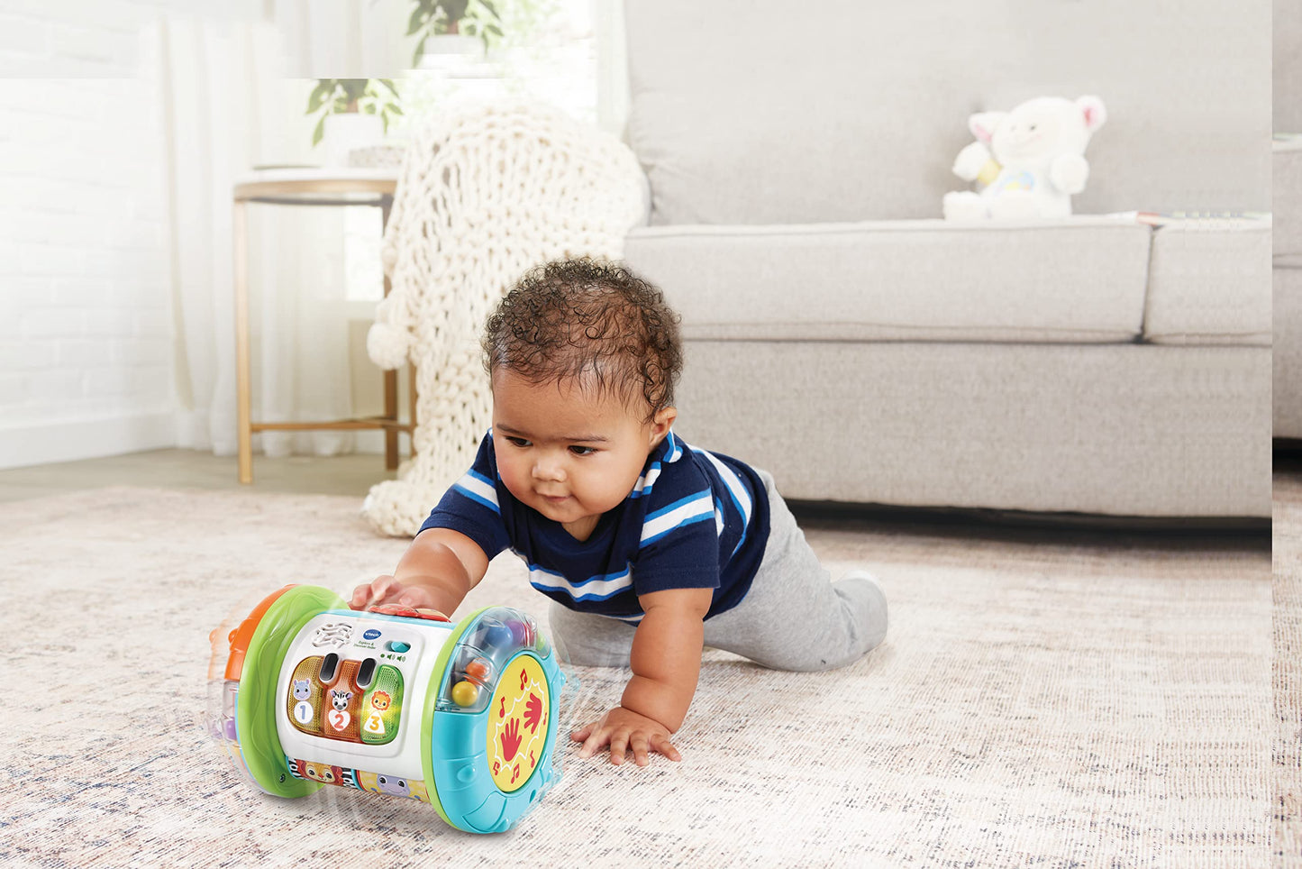 VTech Baby Explore & Discover Roller, Interactive Baby Toy with Gears, Rollers, Beads, Lights & Music, Roll & Push Gift for Infants 6, 9, 12 months +, English version