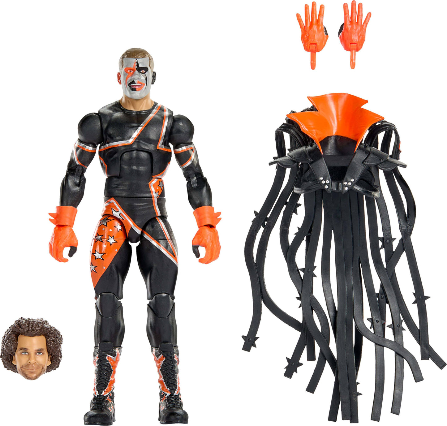 Mattel WWE Elite Collection Action Figure & Accessories, Premium Live Event Stardust Set, WrestleMania with Sam Roberts Build-A-Figure Parts, JHX76