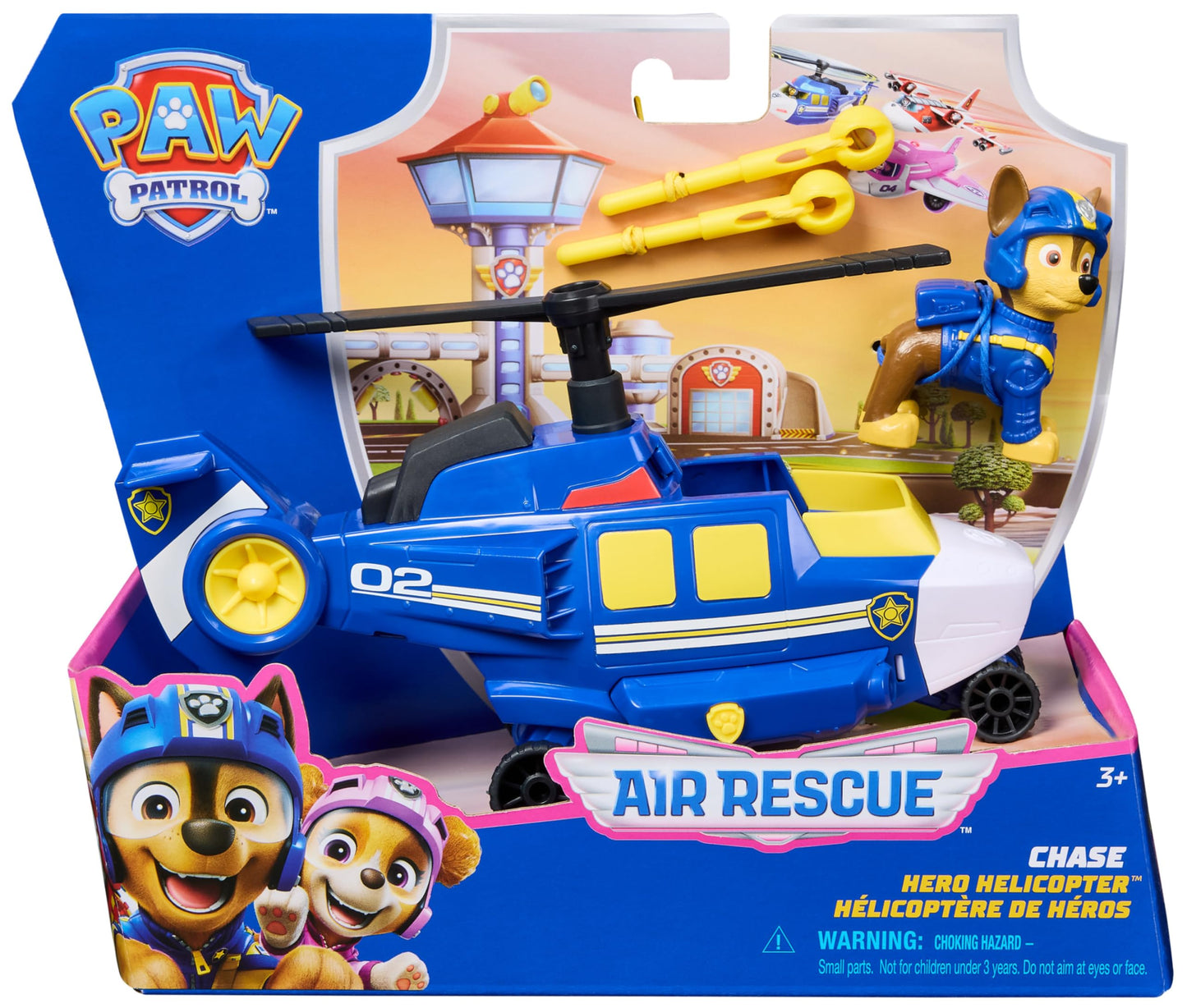 Paw Patrol: Air Rescue Chase Action Figure & Hero Helicopter Toy with Projectile Launcher & 2 Projectiles, Kids’ Toys for Boys & Girls Aged 3+